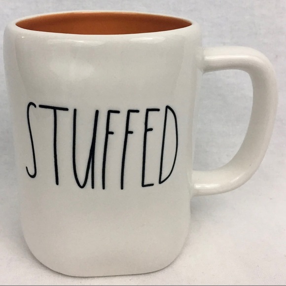 Rae Dunn Orange Interior Thanksgiving Holiday Mug “Stuffed” Dimpled Large Cup - Picture 12 of 13